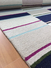 Load image into Gallery viewer, Handmade Wool Modern Ivory/ Navy Blue 5' x 8' lt1461 Area Rug
