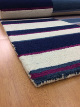 Load image into Gallery viewer, Handmade Wool Modern Navy Blue/ Ivory 5' x 8' lt1512 Area Rug