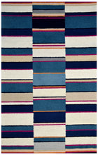 Load image into Gallery viewer, Handmade Wool Modern Ivory/ Navy Blue 5' x 8' lt1532 Area Rug