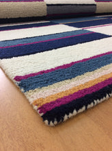 Load image into Gallery viewer, Handmade Wool Modern Ivory/ Navy Blue 5' x 8' lt1532 Area Rug
