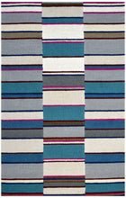 Load image into Gallery viewer, Handmade Wool Modern Gray/ Blue 5' x 8' lt1550 Area Rug