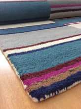 Load image into Gallery viewer, Handmade Wool Modern Gray/ Blue 5' x 8' lt1550 Area Rug