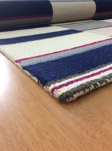 Load image into Gallery viewer, Handmade Wool Modern Ivory/ Navy Blue 5' x 8' lt1552 Area Rug