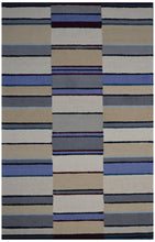 Load image into Gallery viewer, Handmade Wool Modern Ivory/ Blue 5' x 8' lt1568 Area Rug