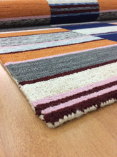 Load image into Gallery viewer, Handmade Wool Modern Blue/ Orange 5' x 8' lt1571 Area Rug