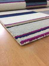 Load image into Gallery viewer, Handmade Wool Modern Ivory/ Navy Blue 5' x 8' lt1579 Area Rug