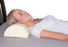 Load image into Gallery viewer, Deluxe Comfort Half Moon / Cylinder Gel Fiber Memory Foam Pillow - Therapeutic Neck, Back and Knee Pain Relief - Cooling Gel - Long Lasting Memory Foam - Bed Pillow, White