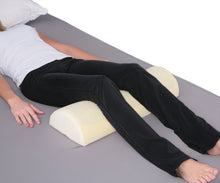 Load image into Gallery viewer, Deluxe Comfort Half Moon / Cylinder Gel Fiber Memory Foam Pillow - Therapeutic Neck, Back and Knee Pain Relief - Cooling Gel - Long Lasting Memory Foam - Bed Pillow, White