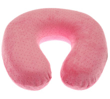 Load image into Gallery viewer, Deluxe Comfort Cool Gel Memroy Foam Horseshoe Travel Neck Pillow - Soft Velour Easy Care Machine Wasable Pillow Cover - Cooling Gel Fiber  - Therapeutic Memory Foam - Travel Pillow, Pink