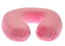 Load image into Gallery viewer, Deluxe Comfort Cool Gel Memroy Foam Horseshoe Travel Neck Pillow - Soft Velour Easy Care Machine Wasable Pillow Cover - Cooling Gel Fiber  - Therapeutic Memory Foam - Travel Pillow, Pink