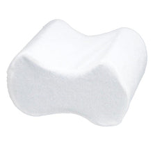 Load image into Gallery viewer, Deluxe Comfort Knee Separator Cushion with Removable cover - Contoured Memory Foam Cushion - Latex-Free - Perfect For Side Sleepers - Leg Wedge Pillow, White