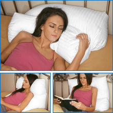 Load image into Gallery viewer, Deluxe Comfort Multi Position Pillow - Therapeutic Neck And Back Pillow - Promotes Healthy Sleep - Two Piece Incline Wedge Pillow - Bed Pillow, White