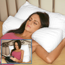 Load image into Gallery viewer, Deluxe Comfort Multi Position Pillow - Therapeutic Neck And Back Pillow - Promotes Healthy Sleep - Two Piece Incline Wedge Pillow - Bed Pillow, White