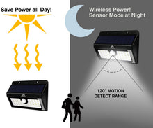 Load image into Gallery viewer, Solar Garden Lights 45 Bright Leds Outdoor Motion Sensor Lights Waterproof And Wireless For Garden Path, Backyard Lighting, Motion Security Lights, Driveway, Stairs, Fence, Deck