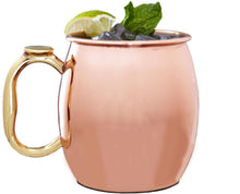 Load image into Gallery viewer, Moscow Mule Mugs: 100% Pure Copper, No-Nickel Lining, Smooth Finish - Solid Copper Mugs Keep Drinks Frosty Cold - Shot Glass, Stir Straws , Coasters , Printed InfoBook &amp; Free Download Recipe Ebook - Set of 4