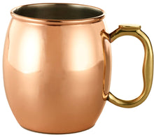 Load image into Gallery viewer, Moscow Mule Mugs: 100% Pure Copper, No-Nickel Lining, Smooth Finish - Solid Copper Mugs Keep Drinks Frosty Cold - Shot Glass, Stir Straws , Coasters , Printed Info Book &amp; Free Download Recipe Ebook - Set of 2