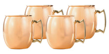 Load image into Gallery viewer, Moscow Mule Mugs: 100% Pure Copper, No-Nickel Lining, Smooth Finish - Solid Copper Mugs Keep Drinks Frosty Cold - Shot Glass, Stir Straws , Coasters , Printed InfoBook &amp; Free Download Recipe Ebook - Set of 4
