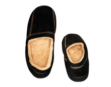 Load image into Gallery viewer, Men's Memory Foam Slippers - Black -Faux Suede Fleece House Shoes (11-12 size)