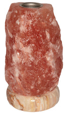 Load image into Gallery viewer, Himalayan Rock Salt Natural Oil Heating Lamp, 7 Inch Tall - Soft Calm Therapeutic Light - Naturally Salt Crystal  On Onyx Marble Base - Table Oil Diffuser, Dark Orange Hue