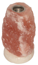 Load image into Gallery viewer, Himalayan Rock Salt Natural Oil Heating Lamp, 7 Inch Tall - Soft Calm Therapeutic Light - Naturally Salt Crystal  On Onyx Marble Base - Table Oil Diffuser, Dark Orange Hue