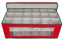Load image into Gallery viewer, Holiday Ornament Storage Chest -- 3-tier Storage Ornaments -- Holiday Ornament Storage Chest for 54-Piece, Red with Green Trim -- This beautiful storage chest will be the ideal keeping place for precious holiday ornaments