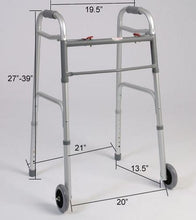 Load image into Gallery viewer, Junior Dual Button Folding Walker With Wheels