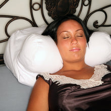 Load image into Gallery viewer, Deluxe Comfort Relax In Bed Read Pillow - Antimicrobial - Pillow Cover Included - Multi Position - Bed Pillow, White
