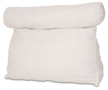 Load image into Gallery viewer, Deluxe Comfort Relax In Bed Pillow - Therapeutic Back Pillow - Poly-Fiber Foam With Built-In Neck Roll - Reading and Bed Rest Lounger - Bed Pillow, White