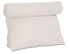 Load image into Gallery viewer, Deluxe Comfort Relax In Bed Pillow - Therapeutic Back Pillow - Poly-Fiber Foam With Built-In Neck Roll - Reading and Bed Rest Lounger - Bed Pillow, White