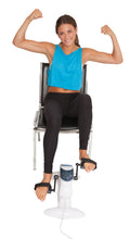 Load image into Gallery viewer, Electronic Smart Mini Exercise Bike, 17" x 16" x 13" - Compact Eliptical Desk Cycle Trainer - Fits Under Most Office Desks - Light Weight Portable Upright Fitness Machine - Leg Exerciser, White