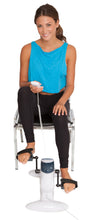 Load image into Gallery viewer, Electronic Smart Mini Exercise Bike, 17" x 16" x 13" - Compact Eliptical Desk Cycle Trainer - Fits Under Most Office Desks - Light Weight Portable Upright Fitness Machine - Leg Exerciser, White