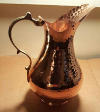 Load image into Gallery viewer, Heavy Gauge 100% Pure Copper, No-Nickel Lining, Hammered Finish - Solid Copper Water Pitcher, Keep Drinks Frosty Cold, 70-ounce capacity, Copper Water Jug, Perfect for Moscow Mules, Recipe Booklet