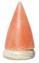 Load image into Gallery viewer, Himalayan Rock Salt Cone Lamp, 7 Inches Tall - Soft Calm Therapeutic Light - Uniquely Handcrafted Crystal Cone Design On Onyx Marble Base - Tibetan Evaporated Rock Lamps - Table Lamp, Dark Orange Hue