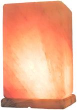 Load image into Gallery viewer, Himalayan Rock Salt Cube Lamp, 9 Inches Tall - Soft Calm Therapeutic Light - Uniquely Handcrafted Crystal Cube Design On Onyx Marble Base - Tibetan Evaporated Rock Lamps - Table Lamp, Dark Orange Hue