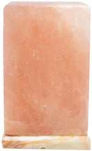 Load image into Gallery viewer, Himalayan Rock Salt Cube Lamp, 9 Inches Tall - Soft Calm Therapeutic Light - Uniquely Handcrafted Crystal Cube Design On Onyx Marble Base - Tibetan Evaporated Rock Lamps - Table Lamp, Dark Orange Hue