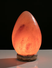 Load image into Gallery viewer, Himalayan Rock Salt Cone Lamp, 9 Inches Tall - Soft Calm Therapeutic Light - Uniquely Handcrafted Crystal Cone Design On Onyx Marble Base - Tibetan Evaporated Rock Lamps - Table Lamp, Dark Orange Hue