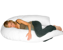 Load image into Gallery viewer, Deluxe Comfort Perfect U Full Body Pillow - Inspired U Shaped Design - Total Body Length - Prenatal Pregnancy Pillow - Body Pillow, White