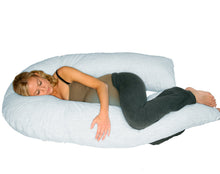 Load image into Gallery viewer, Deluxe Comfort Perfect U Full Body Pillow - Inspired U Shaped Design - Total Body Length - Prenatal Pregnancy Pillow - Body Pillow, White