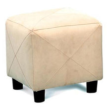 Load image into Gallery viewer, Cube Ottoman - Beige Leather Ottoman