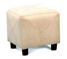 Load image into Gallery viewer, Cube Ottoman - Beige Leather Ottoman