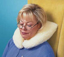Load image into Gallery viewer, Neck Pillow w/ Imitation Sheepskin Zippered Cover - L 13" x H 1.5" x W 14"