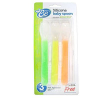 Load image into Gallery viewer, 3 Pc Silicone Baby Spoon Set In Green Yellow &amp; Orange